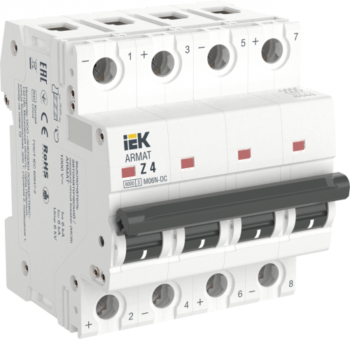 ARMAT Авт. выкл. M06N-DC 4P Z 4А IEK | код AR-M06N-4-Z004DC | IEK