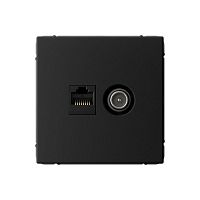 Розетка компьютерная + телевизионная 2-м ArtGallery RJ45 + TV кат.5E карбон | код GAL001089 | Systeme Electric