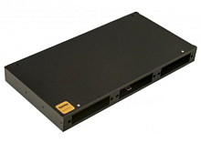 Бокс оптический FO-19R-1U-3хSLT-W140H42-24UN-BK универс. 19дюйм от 8 до 24 портов (SC duplex LC ST FC) (со спайс. пласт. без пигтейлов. и прох. адапт.) 1U черн.