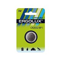 Элемент питания литиевый CR2032 BL-1 (блист.1шт) 3В Ergolux 15076