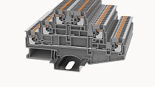 DS1.5-3L-PV-01P-11-00Z(H), Клемма PUSH-IN, 1.5 мм.кв., объед. ур., 3 ур., серый, шт | код 11040000210 | DEGSON