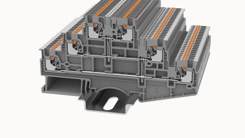 DS1.5-3L-PV-01P-11-00Z(H), Клемма PUSH-IN, 1.5 мм.кв., объед. ур., 3 ур., серый, шт | код 11040000210 | DEGSON