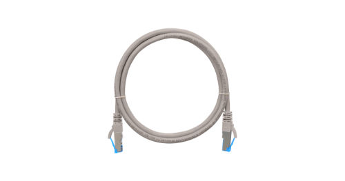 Коммутационный шнур NIKOMAX S/FTP 4 пары, Кат.6 (Класс E), 250МГц, 2хRJ45/8P8C, T568B, заливной, с защитой защелки, многожильный, BC (чистая медь), 26AWG (7х0,165мм), LSZH нг(А)-HFLTx, серый, 0,15м | код NMC-PC4SE55B-001-C-GY | NIKOMAX Сери