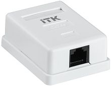 ITK Настенная информационная розетка RJ45 8P8C кат.5E UTP 1-порт белая | код CS2-1C5EU-12 | IEK