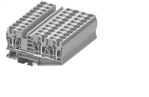 TC10-3-GY Клемма TC 1-2 проходная пружин., сеч.10мм2, сер., шт | код TC10-3-GY | SUPU