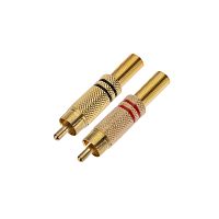 Разъем штекер RCA металл пайка ZN чёрный/красный GOLD PROCONNECT | код 14-0405-1 | PROCONNECT
