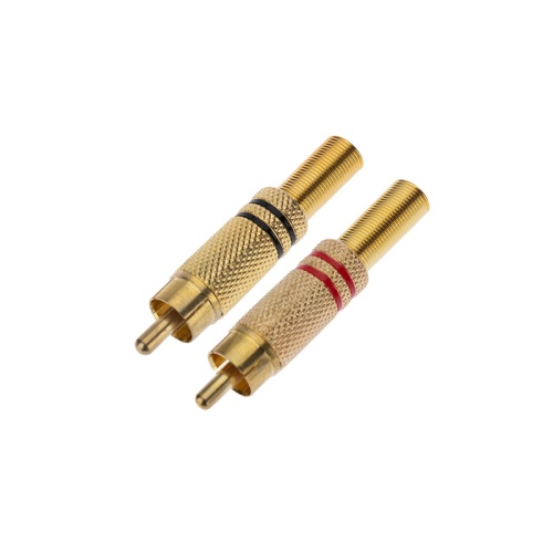 Разъем штекер RCA металл пайка ZN чёрный/красный GOLD PROCONNECT | код 14-0405-1 | PROCONNECT