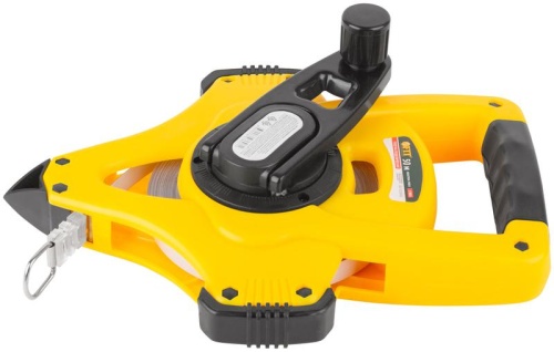 Рулетка геодезическая, стальная лента, открытый пластиковый корпус, ускоренная перемотка, прорезиненная ручка 50 м | код 17805 | FIT фото 5