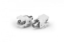 Вставка формата Keystone Jack с проходным адаптером RCA (синий) D type ROHS белая, Hyperline KJ1-RCA/BL-D-WH | код 247016 | Hyperline
