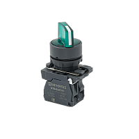Переключатель на 2 положения с фиксацией и подсветкой, зеленый, 1NO, 24V AC/DC, IP65, пластик MTB5-AK23711 | код 137284 | MEYERTEC