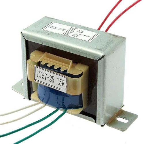 Трансформатор 50гц RUICHI EI57*25 220v to 2x12v 15W, крепление на 2 винта | код 97738 | Ruichi