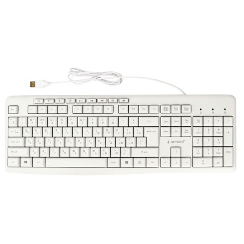 Клавиатура Gembird KB-8430M, USB, бел., 113 кл, м/медиа, каб. 1,4 м | код KB-8430M | Gembird