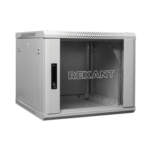 Шкаф настенный 12U 600х600х635мм стеклянная дверь RAL 7035 серый | код 04-1266-111 | REXANT фото 2