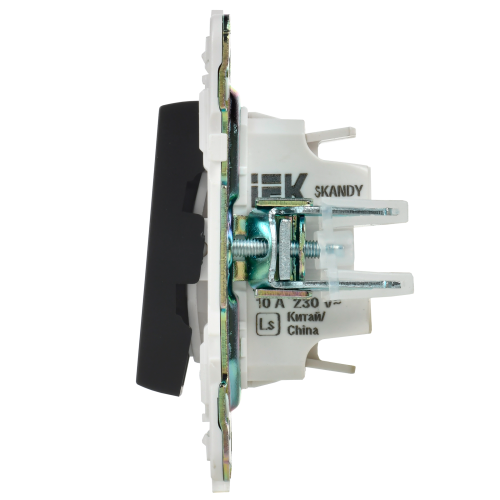 SKANDY Выключатель 1-клавишный проходной с индикацией 10А SK-V08Bl черный IEKновинка | код SK-V12-1-10-K02 | IEK фото 3