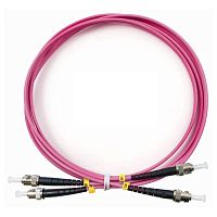 Патч-корд оптический LANMASTER, дуплексный, ST/PC-ST/PC, OM4, LSZH, 1.5 м | код LAN-2ST-2ST/OM4-1.5 | LANMASTER