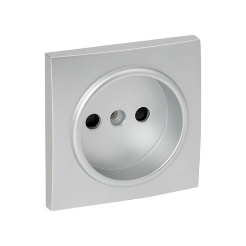 Валенсия лицевая панель розетки 1-местной б/з 10 А сталь с защ, штор, PROxima | код ESR10-L-022-30 | EKF фото 2