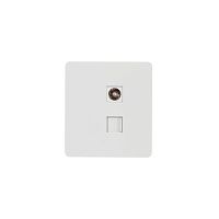 Розетка ROUND компьютерная RJ45 кат6 + TV с/у перламутр KRANZ | код KR-78-0722-1 | KRANZ