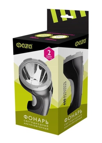 Фонарь аккумуляторный ручной AccuF2-L5W-bk SMD 5Вт 185лм IP20 2 режима: яркий/эконом аккум. 1.6А.ч выдвижная вилка индикатор зарядки ремешок черн. ФАZА 2857170 фото 4
