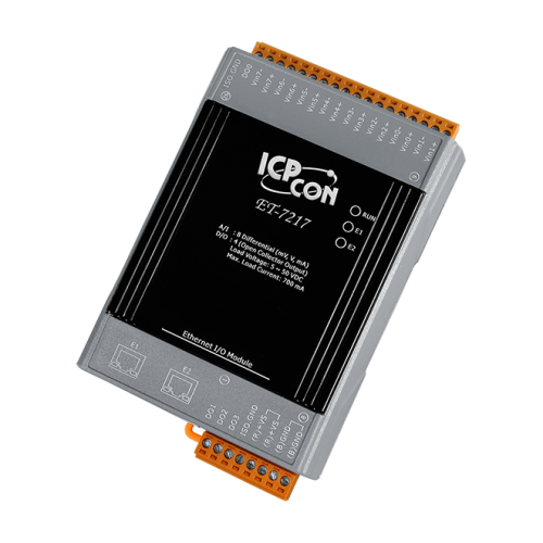 ET-7217 CR Ethernet I/O Module with 2-port Ethernet Switch, with 8-ch AI, 4-ch DO (RoHS) | код 00-06099226 | ICP DAS