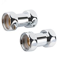 Комплект соединений для полотенцесушителя прямой гайка/гайка 1'х3/4' хром | код 4627201606990 | ДВИН