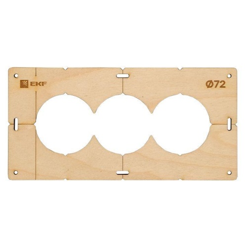 Шаблон для подрозетников c 3 отв, диам, 72 мм Expert | код sh-d72-3 | EKF Шаблон для подрозетников c 3 отв, диам, 72 мм Expert | код sh-d72-3 | EKF