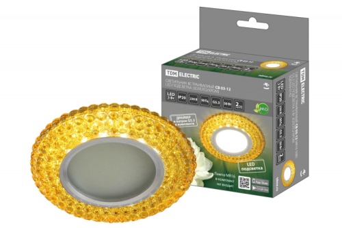 Светильник встраиваемый СВ 03-12 MR16 50Вт G5.3 LED подсветка 3 Вт золото/хром TDM | код SQ0359-0142 | TDM