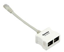 Разветвитель RJ-45 4Pr.T568A/T568B -> 2 x 2Pr.10BASE-T, Hyperline SPL-YT4-E2-E2 | код 34525 | Hyperline