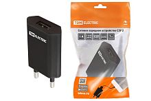 Сетевое зарядное устройство, СЗУ 2, 1 А, 1 USB, черный, TDM | код SQ1810-0002 | TDM