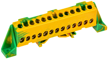 TEKFOR Шина PE земля в комб. изол. Стойка 6х9-13-ЖЗ IEK | код TF-NN10-13-DP-K52 | IEK