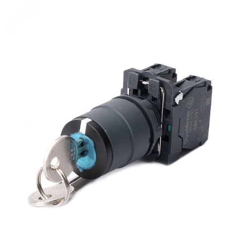 Переключатель SB5 в сборе модульный 22мм 3 позиции с фиксацией ключ 2НО | код SB5AG03 | Systeme Electric