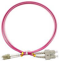 Cabeus FOP-50-OM4-LC-SC-2m Шнур оптический duplex LC-SC 50/125 mm OM4 2м LSZH | код 9142c | Cabeus