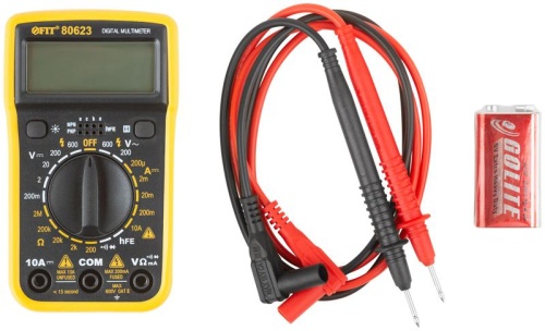 Мультиметр 0.1 мВ-600В; 0.1В-600В; 1 мкА-10 А; 0.1 Ом-2 МОм; коробка FIT 80623 фото 4 Мультиметр 0.1 мВ-600В; 0.1В-600В; 1 мкА-10 А; 0.1 Ом-2 МОм; коробка FIT 80623 фото 4