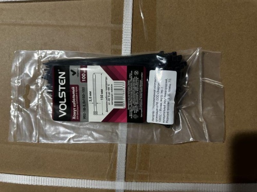 Хомут V02-1B-3.6х150-100 3.6х150 нейл. черн. (уп.100шт) Volsten 12958 фото 4