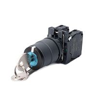 Переключатель SB5 в сборе модульный 22мм 3позиции с фиксацией ключ центр 2НО | код SB5AG33 | Systeme Electric