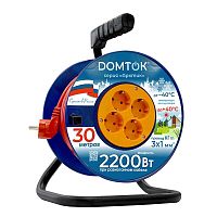 Удлинитель на катушке 4х30м с заземл. 10А IP20 2.2кВт КГ 3х1 АРКТИК DOMTOK 2579