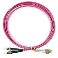 Патч-корд оптический LANMASTER, дуплексный, LC/PC-ST/PC, OM4, LSZH, 1.5 м | код LAN-2LC-2ST/OM4-1.5 | LANMASTER