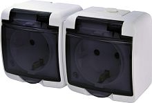 Розетка 2-я (Schuko) (дымчатая крышка) (IP44/54) RHE-2sd | код 004668020 | ETI