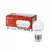 Лампа сд LED-ШАР-VC 4PACK 11Вт Е27 4000К 1050Лм IN HOME | код 4690612047881 | IN HOME