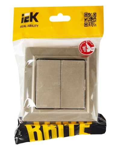 BRITE Выключ. 2-кл. 10А в сб. ВСР10-2-0-БрШ шамп. IEK | код BR-V20-0-10-K37-F | IEK фото 2