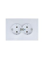 Розетка 2-мест. с/з СП ZIMA IP20 16А ПБТ безвинт. зажим бел. LEZARD 704-0200-127BQC