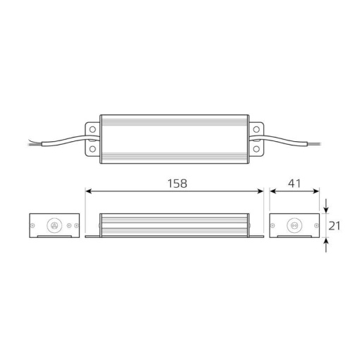 Блок питания для светодиодной ленты Basic 75Вт 12В IP67 герметичный (драйвер) GAUSS BT523 фото 5
