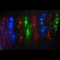 Гирлянда "Айсикл" (бахрома) 1.8х0.5м LED RGB 230В провод прозр. | код 255-009 | Neon-Night