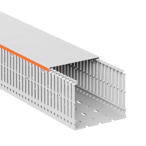 Кабель-канал перфорированный 100х80 L2000 RLHF6 без галогенов свет. сер. DKC 01130RLHF фото 4