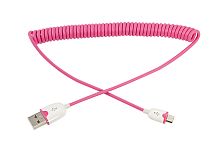 USB кабель универсальный microUSB шнур витой 1,5М розовый REXANT | код 18-4303 | REXANT