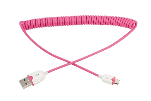 USB кабель универсальный microUSB шнур витой 1,5М розовый REXANT | код 18-4303 | REXANT