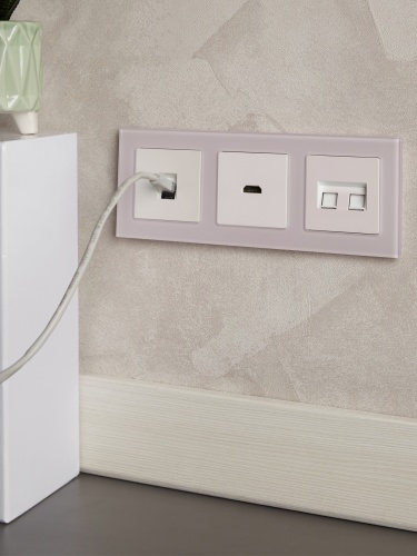 BRITE Роз. комп. 2-ая RJ45 кат.6 РК11-2-БрЖ жемч. IEK | код BR-K20-2-K36 | IEK фото 2