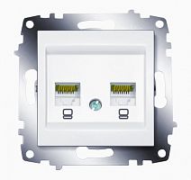Cosmo бел. розетка комп. 2-ая (RJ45 cat 6 + RJ45 cat 6) | код 619-010200-248 | ABB
