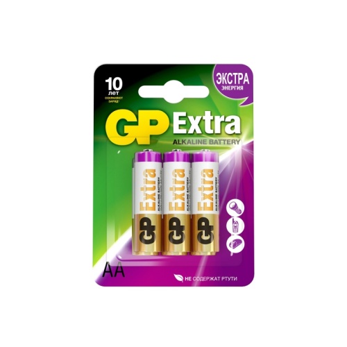 Алкалиновые батарейки GP Extra Alkaline 15А AА - 6 шт. на блистере 15AXNEW-CR6 | код 4891199177729 | GP Batteries