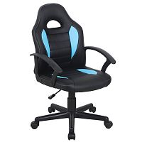 Кресло компьютерное BRABIX Spark GM-201 , экокожа, черное/голубое, 532505 | код 532505 | BRABIX
