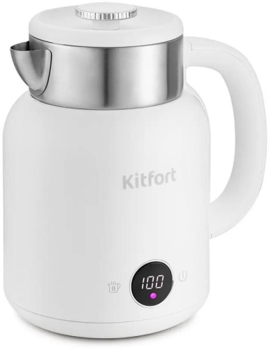 Чайник электрический Kitfort КТ-6196-2 1.5л. 2200Вт белый/серебристый корпус: металл/пластик | код 1989352 | KITFORT